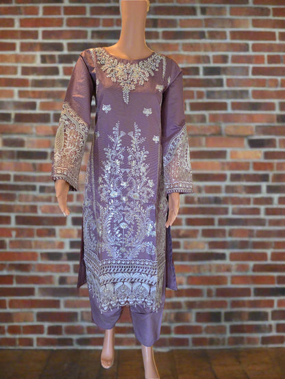 Embroidered Suit with Stone Accents 3-Piece