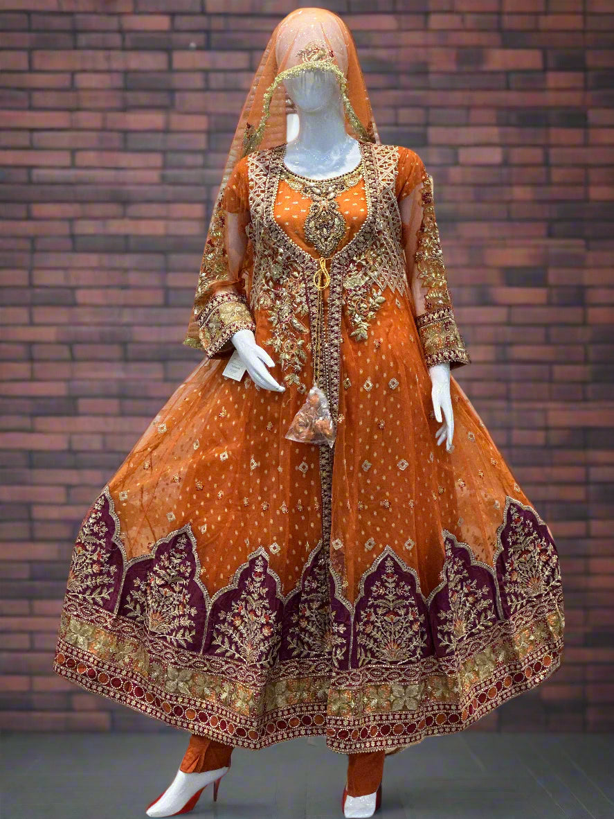 Luxury Formal Rust/Orange Maxi 3-Piece