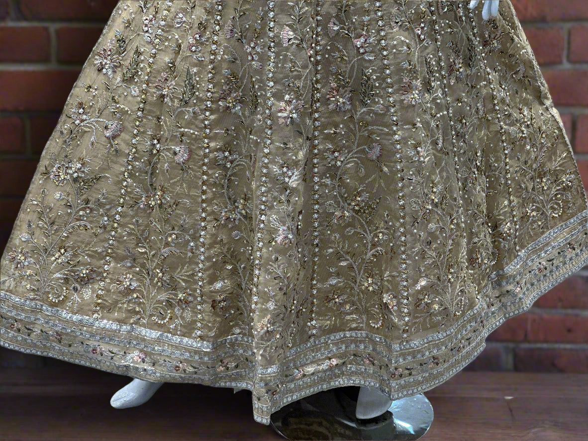 Golden Embellished Gown 3-Piece